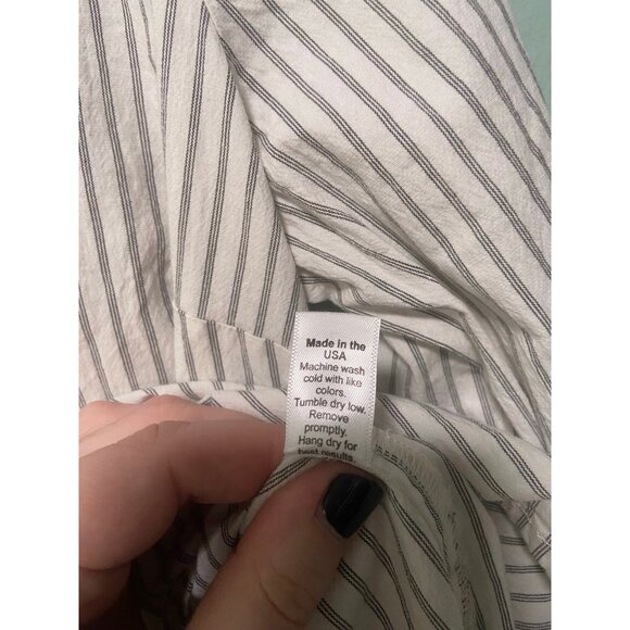 Michael Stars Boho Women's White and Dark Grey Blouse Shirt Top Size Large - Picture 6 of 8